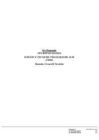 Paniere NEUROPSICOLOGIA prof.ssa Ciccarelli Nicoletta