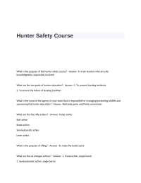 Hunter Safety Course Exam Questions and Answers