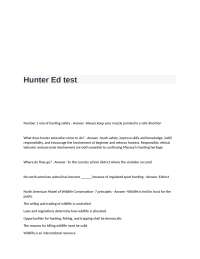 Hunter Ed Test Questions and Answers