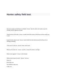Hunter Safety Field Test Questions and Answers