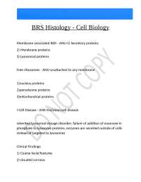 BRS Histology - Cell Biology 2024/2025 Detailed Questions And Expert Answers