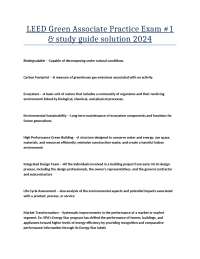 LEED Green Associate Practice Exam #1 & study guide solution 2024