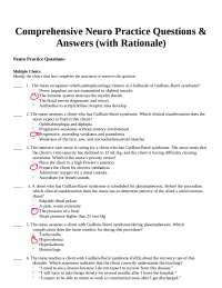 Comprehensive Neuro Practice Questions & Answers (with Rationale)