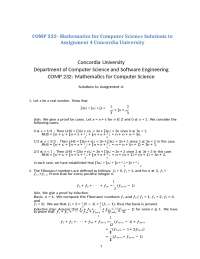 COMP 232- Mathematics for Computer Science Solutions to Assignment 4 Concordia University