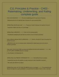 C11 Principles & Practice - CH03 - Ratemaking, Underwriting, and Rating complete guide