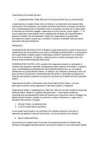 Riassunto completo libro "Osservazione nei contesti educativi" Cassiba, R., Salerni,N.