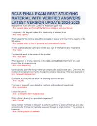 RCLS FINAL EXAM BEST STUDYING  MATERIAL WITH VERIFIED ANSWERS  LATEST VERSION UPDATE 2024