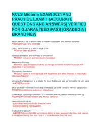 RCLS Final exam  ACCURATE QUESTIONS  AND DETAILED ANSWERS |  GUARANTEED PASS | GRADED A