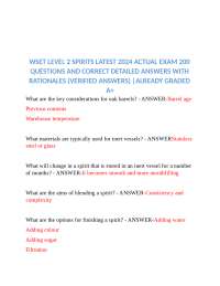 WSET LEVEL 2 SPIRITS LATEST 2024 ACTUAL EXAM 200 QUESTIONS AND CORRECT DETAILED ANSWERS