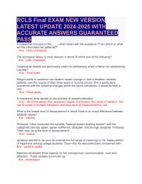 RCLS Final EXAM NEW VERSION  LATEST UPDATE 2024-2025 WITH  ACCURATE ANSWERS GUARANTEED