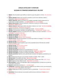 Glosario de términos gramaticales y literarios de las PAU