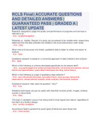 RCLS Final| ACCURATE QUESTIONS  AND DETAILED ANSWERS |  GUARANTEED PASS | GRADED A |