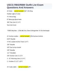 USCG RBS/RBM Outfit List Exam Questions And Answers