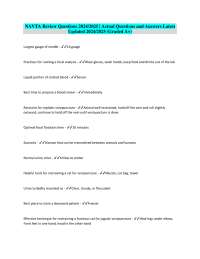NAVTA Review Questions 2024/2025 | Actual Questions and Answers Latest Updated 2024/2025 (