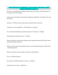 NAVTA Review PT.3 2024/2025 | Actual Questions and Answers Latest Updated 2024/2025 (Grade