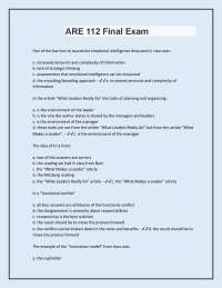 ARE 112 Final Exam Questions and A+ graded Answers