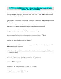 NAVTA Review PT.3 2024/2025 | Actual Questions and Answers Latest Updated 2024/2025 (Grade