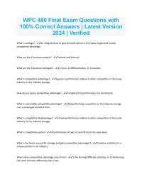 WPC 480 Final Exam Questions with 100% Correct Answers | Latest Version  2024 | Verified