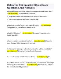 California Chiropractic Ethics Exam Questions And Answers