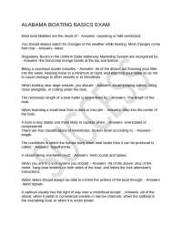 ALABAMA BOATING BASICS EXAM