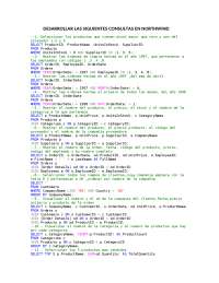 Ejercicios de SQL para Northwind - Prof. Quispe