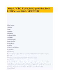 Actual LCDC Exam(Study guide for Texas LCDC exam) 100% VERIFIED