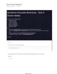 Dynatrace Home Quiz 3