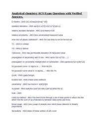 Analytical chemistry ACS Exam Questions with Verified Answers.
