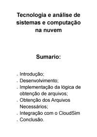 Tecnologia e análise de sistemas e computação na nuvem
