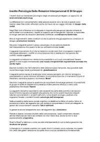 Esercizi e Domande per la Psicologia delle Relazioni Interpersonali e di Gruppo: Panieri A