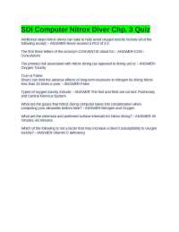 SDI Computer Nitrox Diver Chp. 3 Quiz