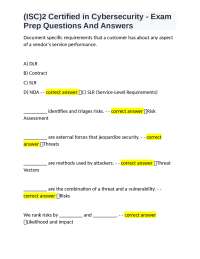 (ISC)2 Certified in Cybersecurity - Exam Prep Questions And Answers