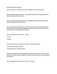Politics 101 Exam 2 Sherri Reploge