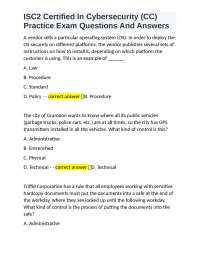 ISC2 Certified In Cybersecurity (CC) Practice Exam Questions And Answers