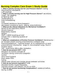 Nursing Complex Care Exam 1 Study Guide