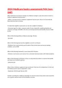Medicare Basics Assessment: Multiple Choice Questions and Answers