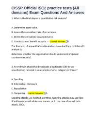 CISSP Official ISC2 practice tests (All domains) Exam Questions And Answers