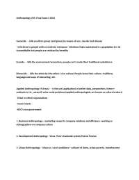 Anthropology 203- Final Exam 2 2024