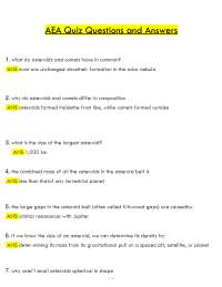 AEA Quiz Questions and Answers