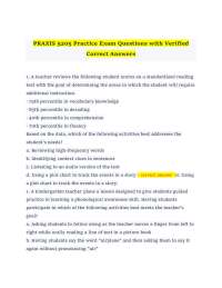 PRAXIS 5205 Practice Exam Questions with Verified Correct Answers