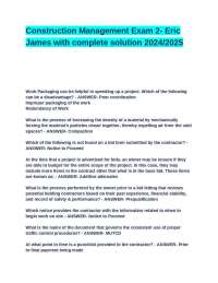 Construction Management Exam 2- Eric James with complete solution 2024_2025.docx