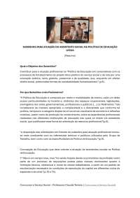 O Papel do Assistente Social na Política de Educação: Uma Análise Crítica