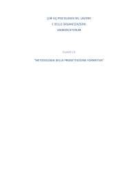 Test domande esame superato di METODOLOGIA DELLA PROGETTAZIONE FORMATIVA – LM51