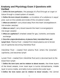 Anatomy and Physiology Exam 3 Questions with Verified