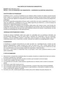testes de dureza e friabilidade