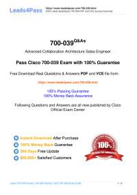 Cisco 700-039 Exam Preparation: Questions and Answers