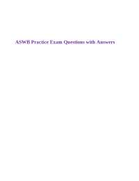 ASWB Practice Exam Questions with Answers