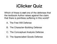 Logic and Critical Thinking Exercises: iClicker Quiz and Examples