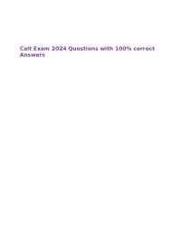 Calt Exam 2024 Questions with 100% correct Answers