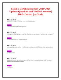 CLEET Certification (New 2024/ 2025 Update) Questions and Verified Answers